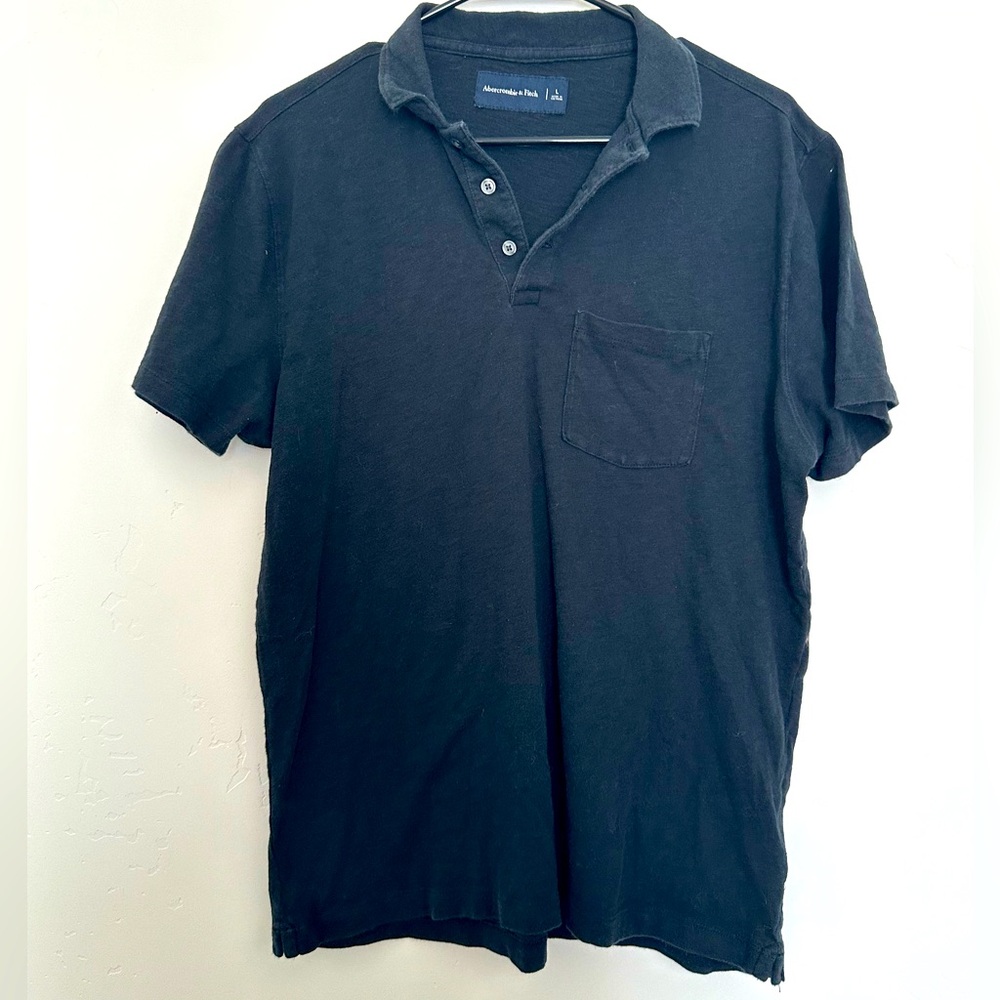 ABERCROMBIE & FITCH Men’s polo black shirt Size L
